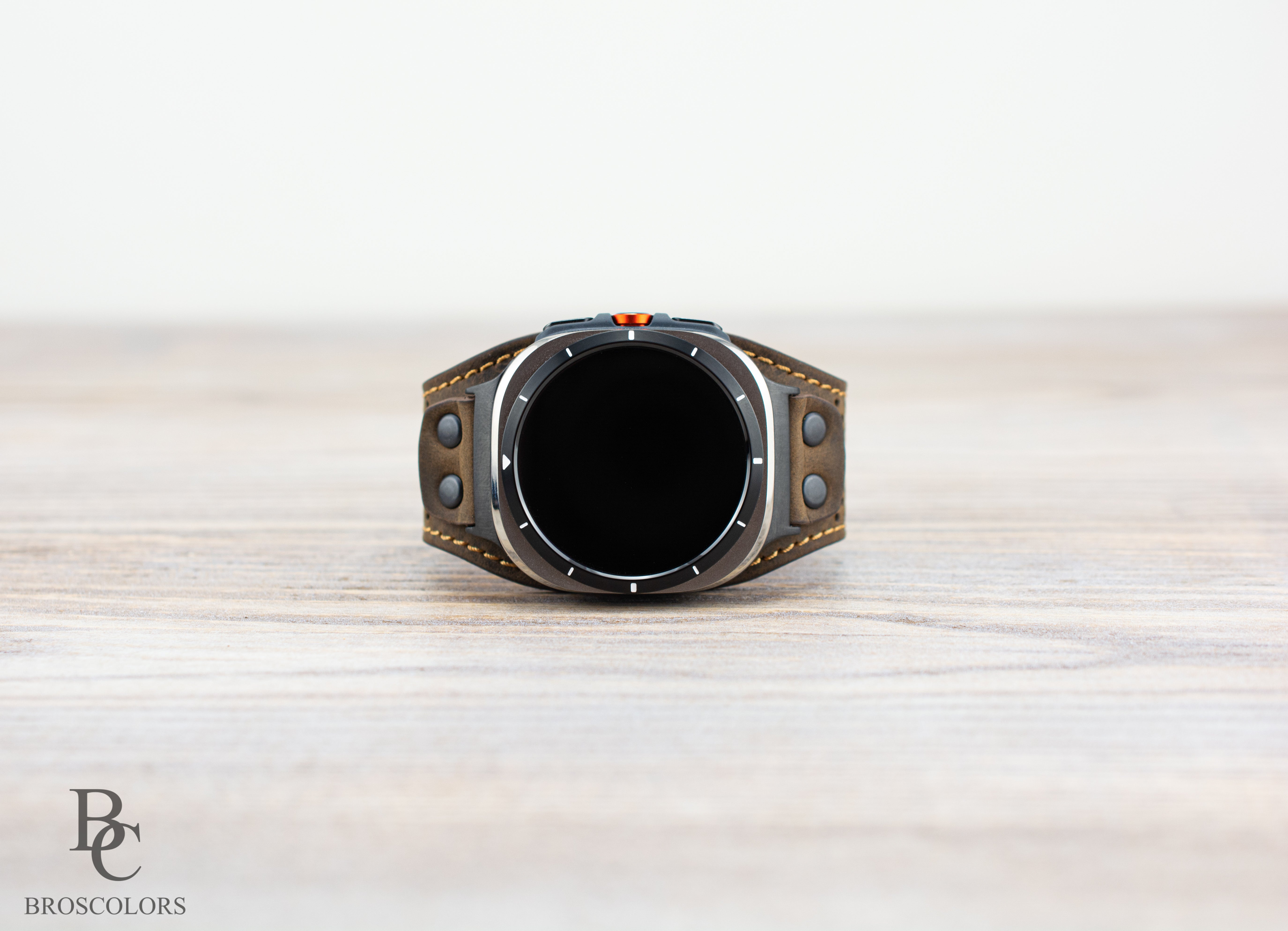 Brown Leather Cuff Band for Samsung Galaxy Ultra 47mm / Galaxy 8 Classic