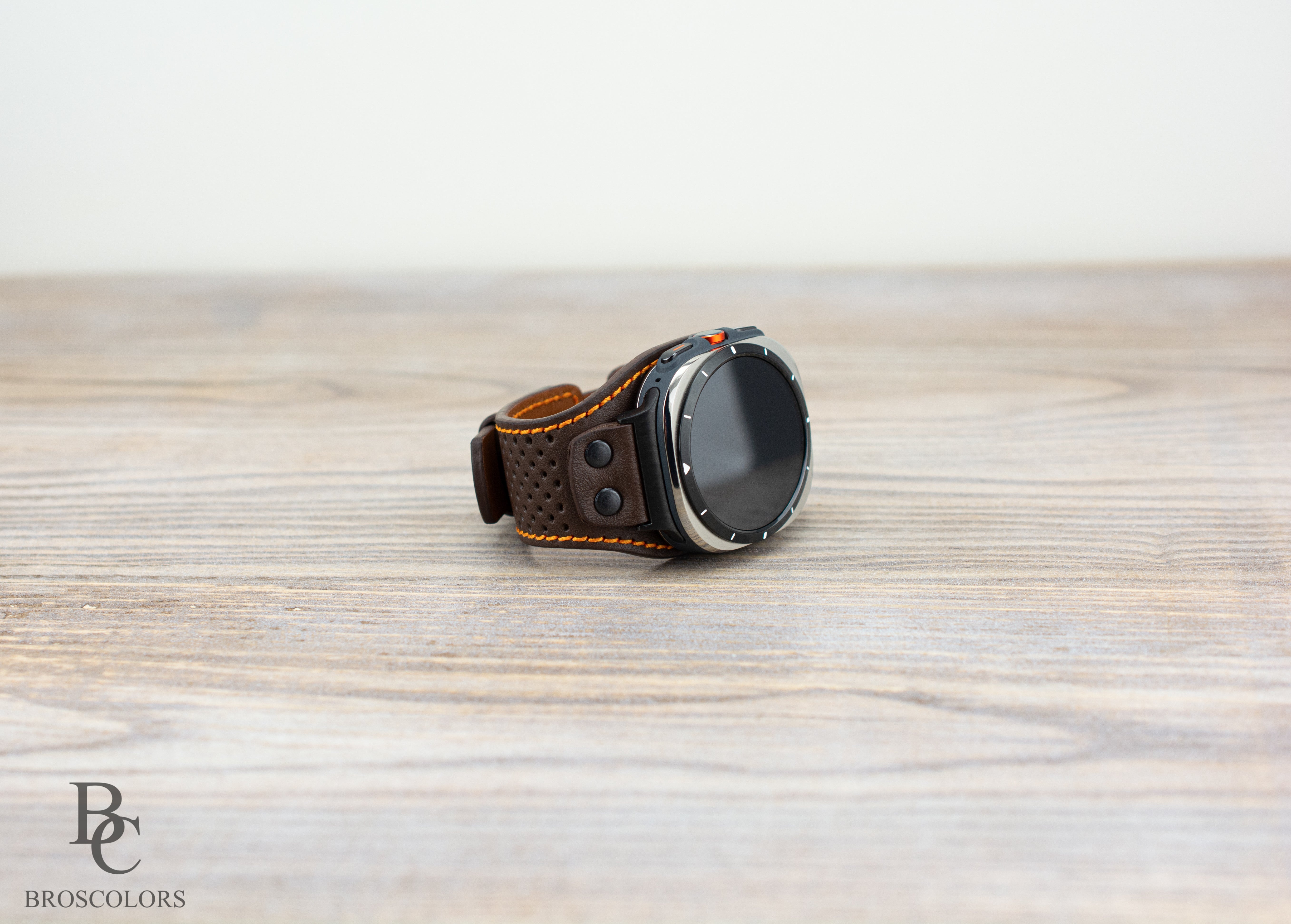 Brown Leather Cuff Band for Samsung Galaxy Ultra 47mm / Galaxy 8 Classic