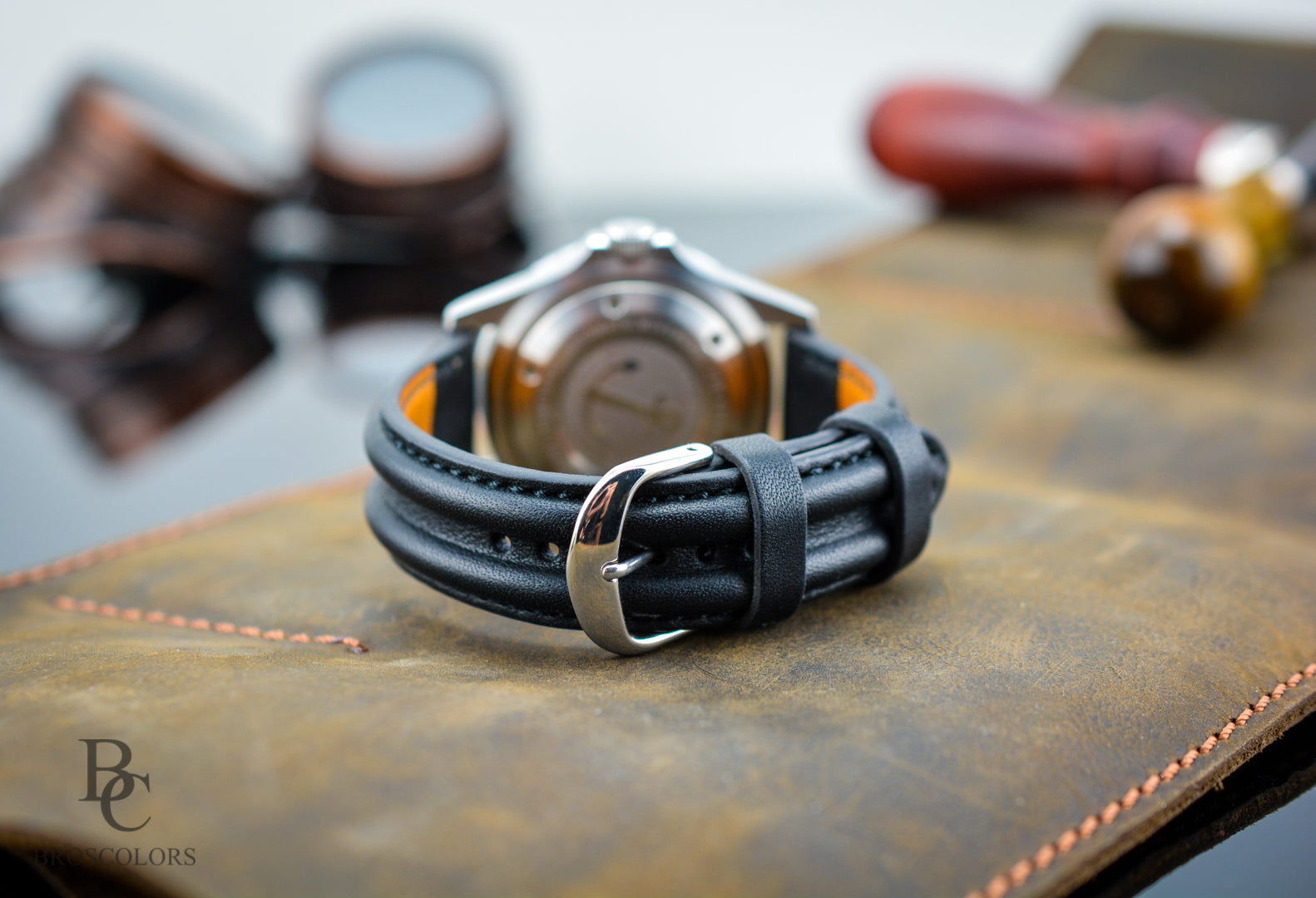 Black Leather Watch Strap