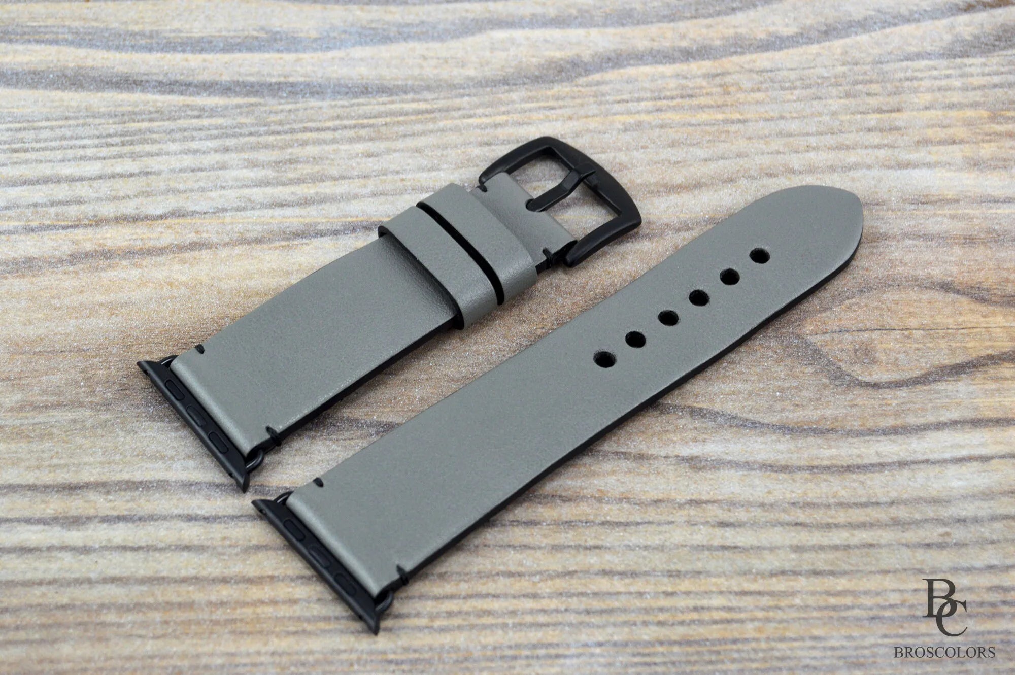 Gray Leather Apple Watch Band - Smart Monochrome