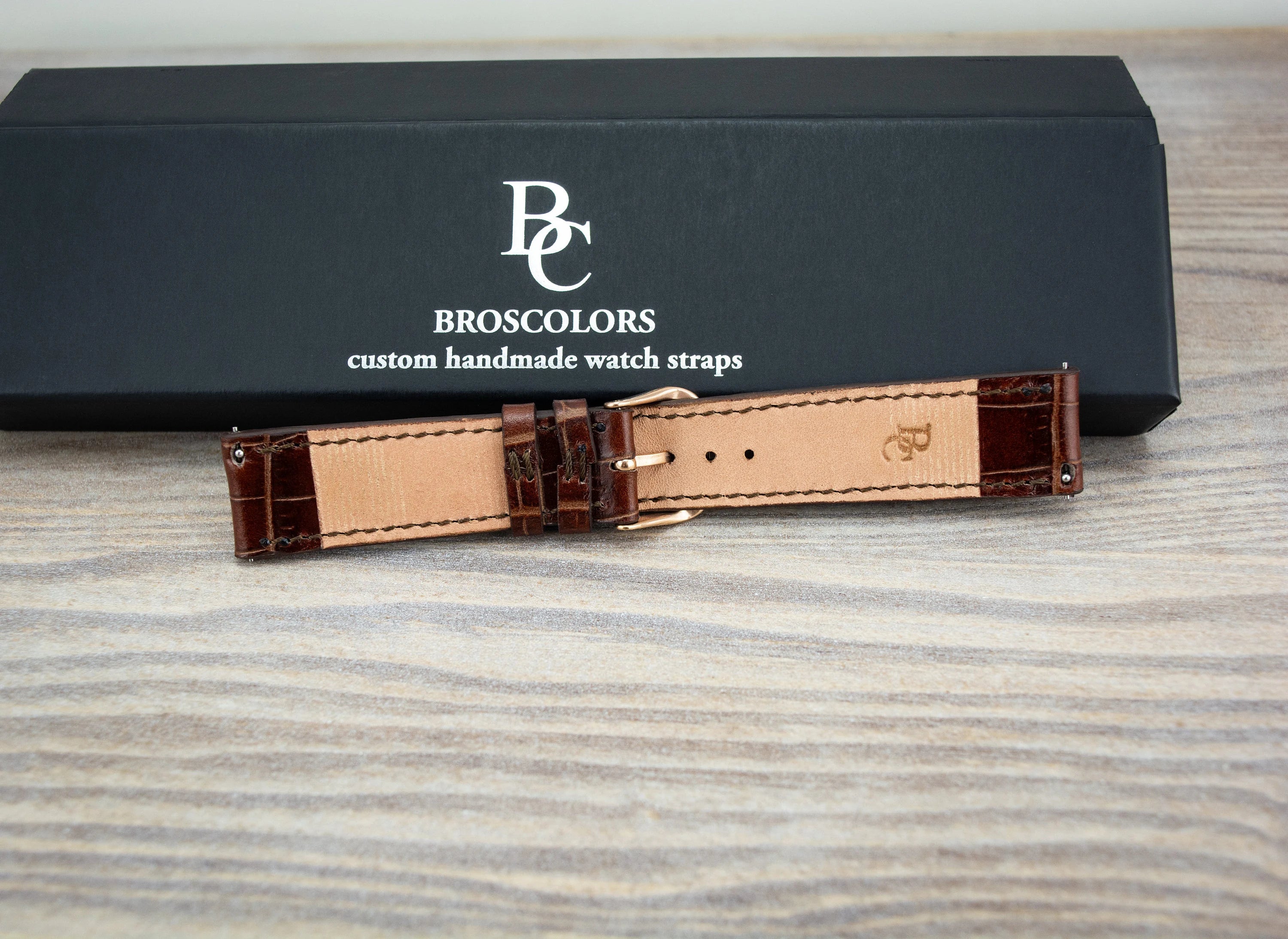 Leather Brown Crocodile Embossed Watch Strap - Timeless Classic