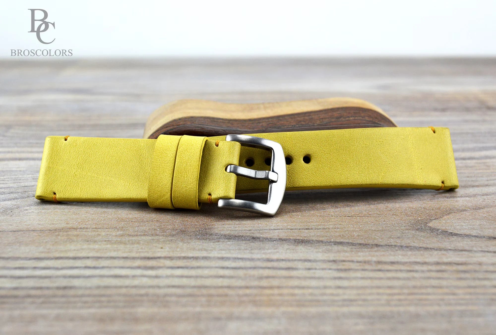 Mustard Yellow Leather Watch Strap - Cool Colors