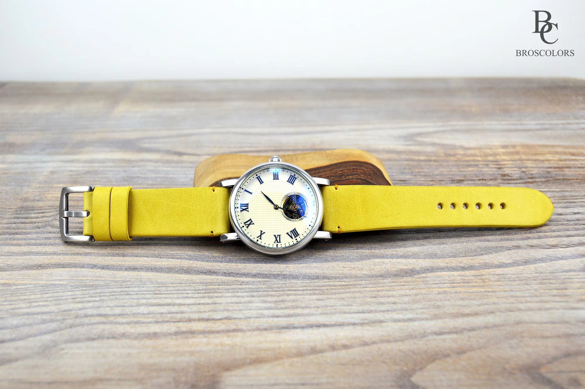 Mustard Yellow Leather Watch Strap - Cool Colors