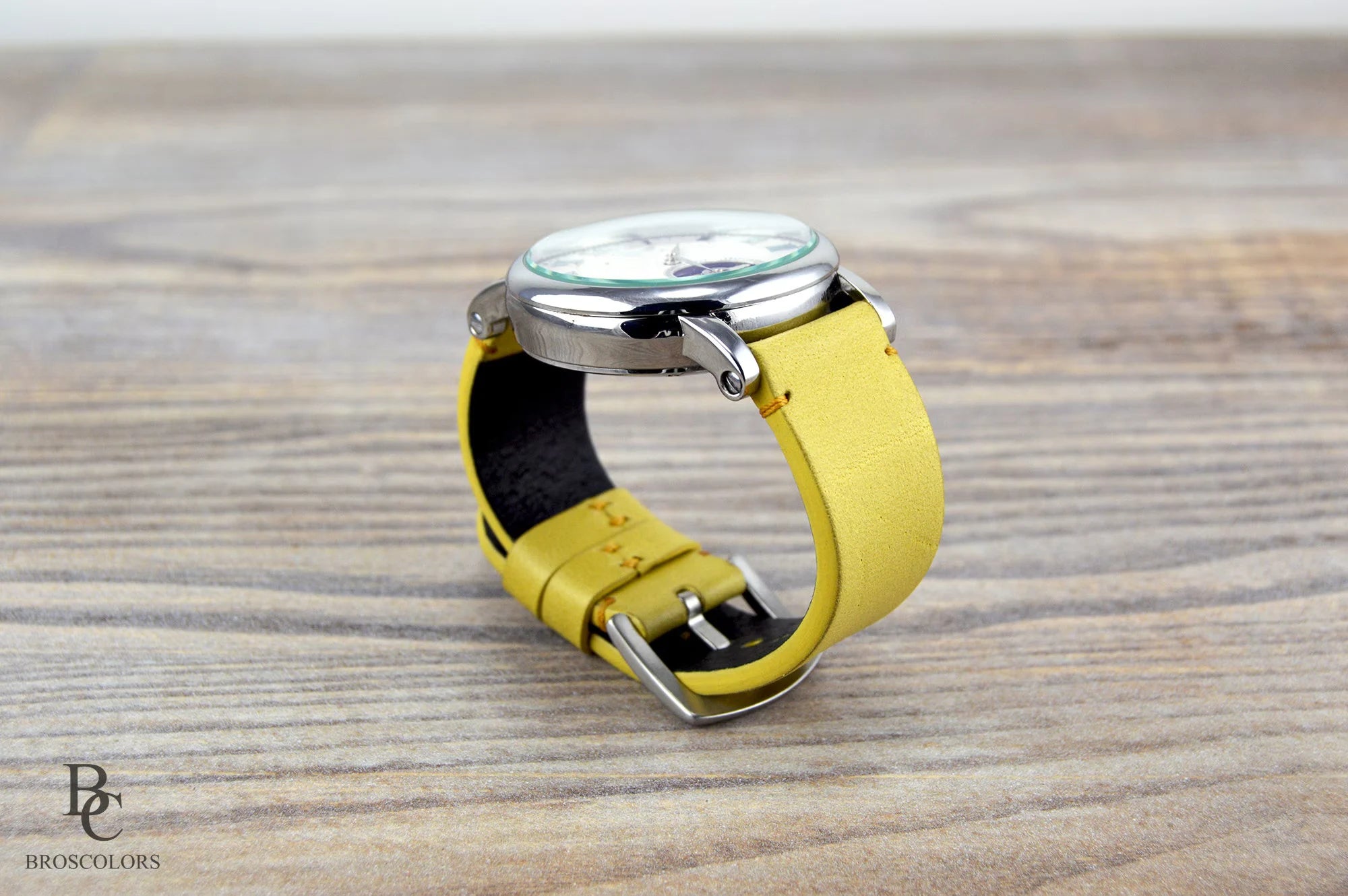 Mustard Yellow Leather Watch Strap - Cool Colors