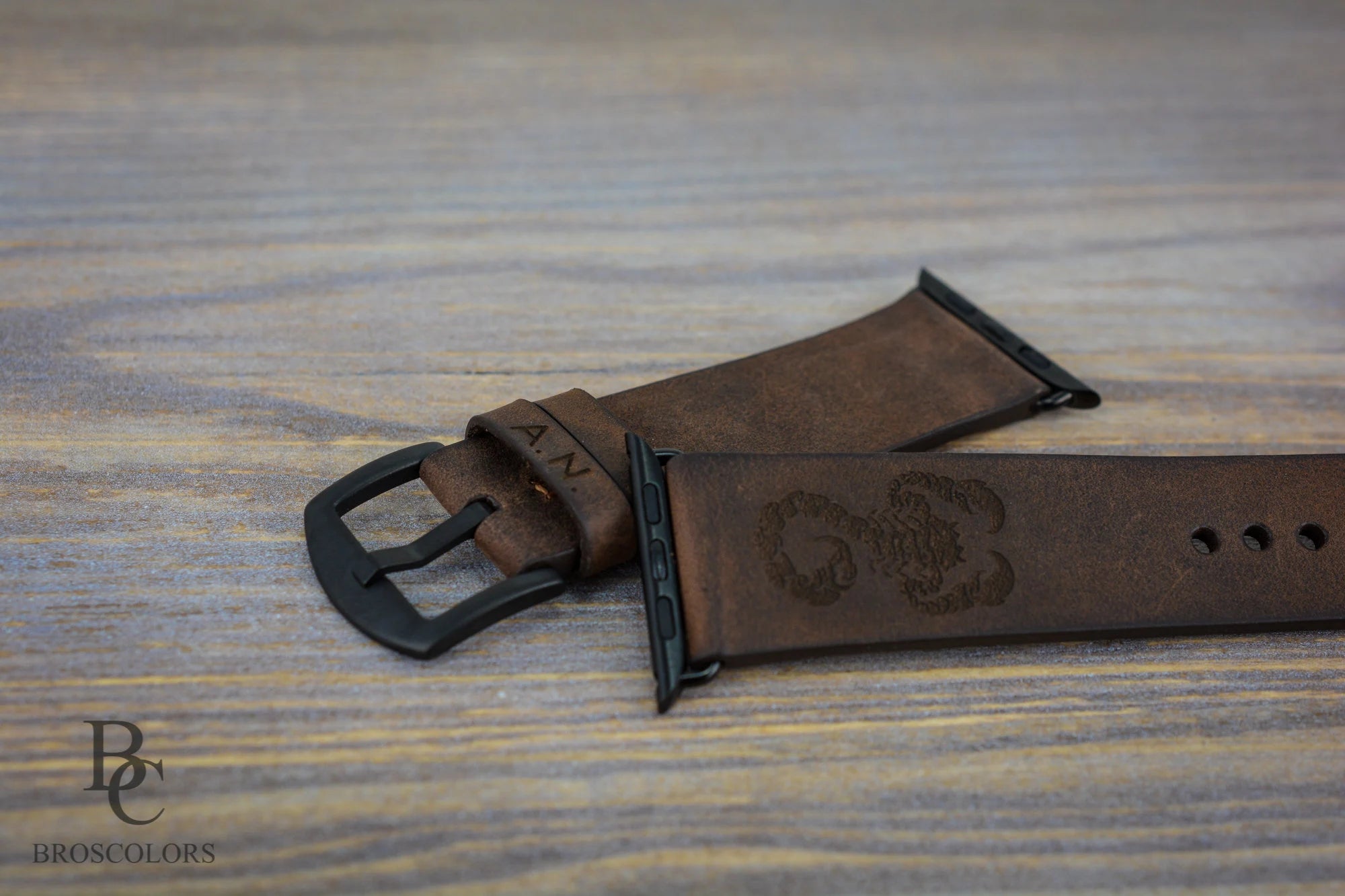 Personalized Engraved Apple Brown Leather Watch Band - For those we Love