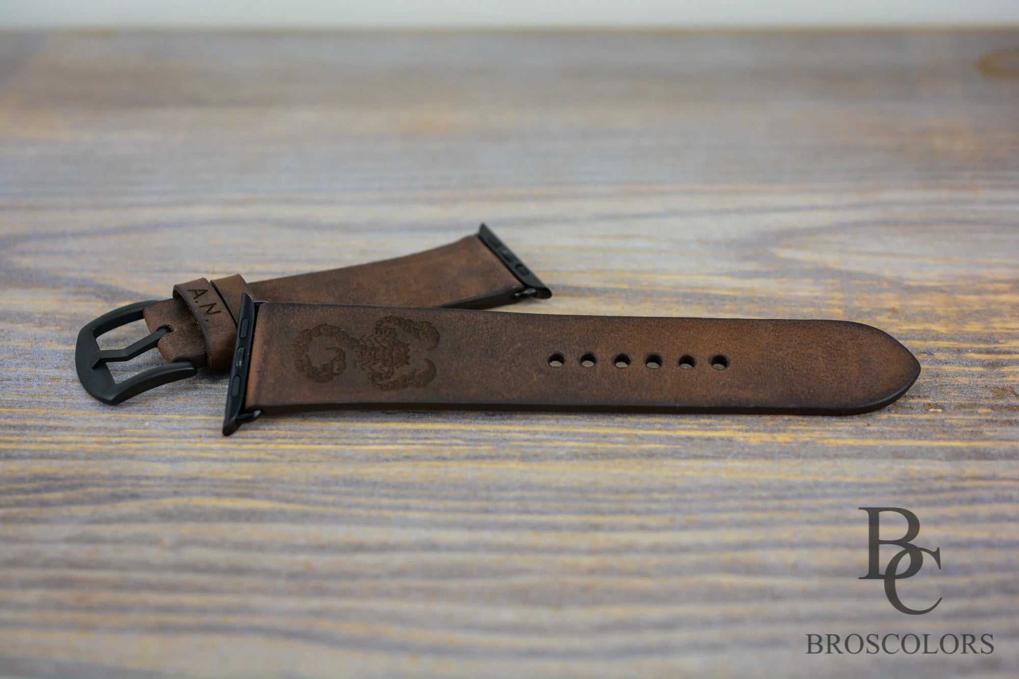 Personalized Engraved Apple Brown Leather Watch Band - For those we Love