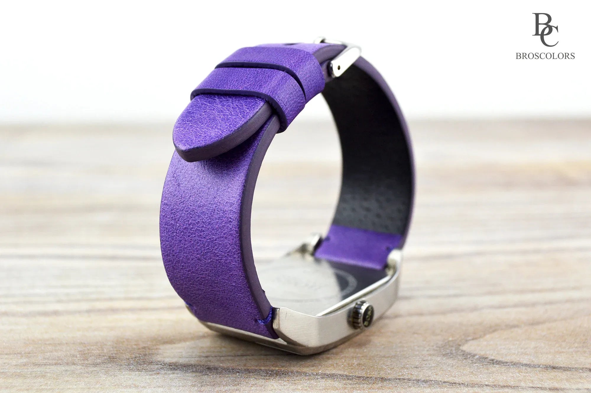 Purple Leather Watch Strap 16 - 26mm - Purple Comfort