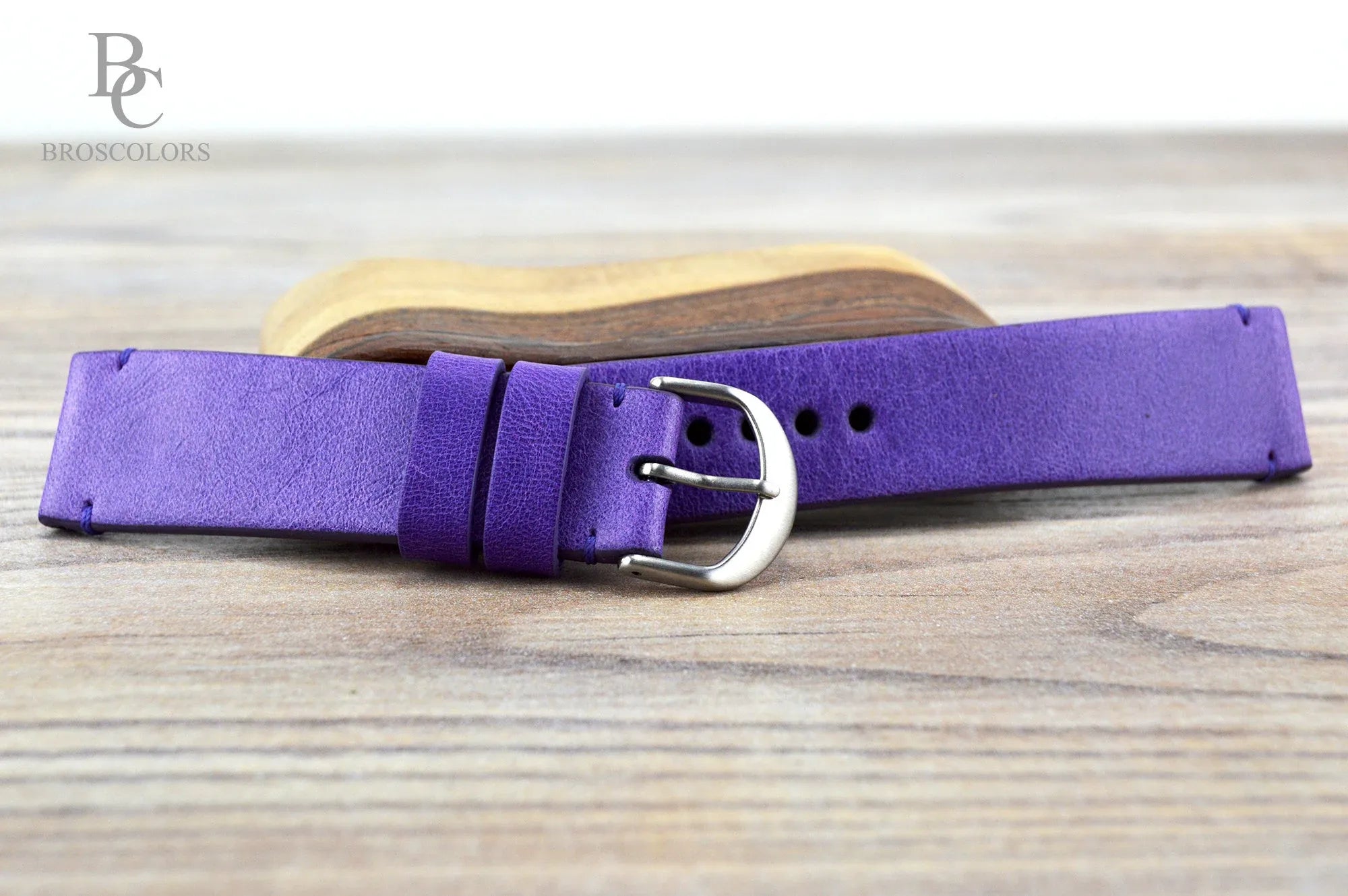 Purple Leather Watch Strap 16 - 26mm - Purple Comfort