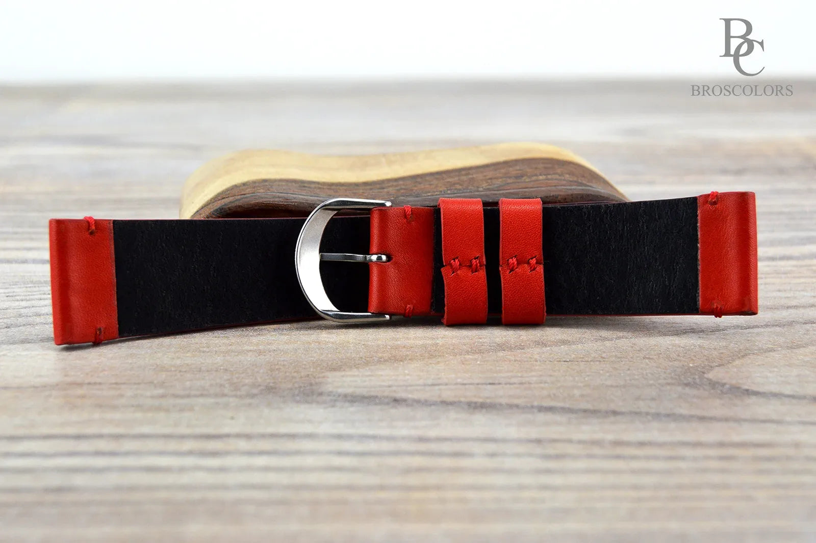 Red Leather Watch Strap - 16 - 24mm - Dracula's Cape