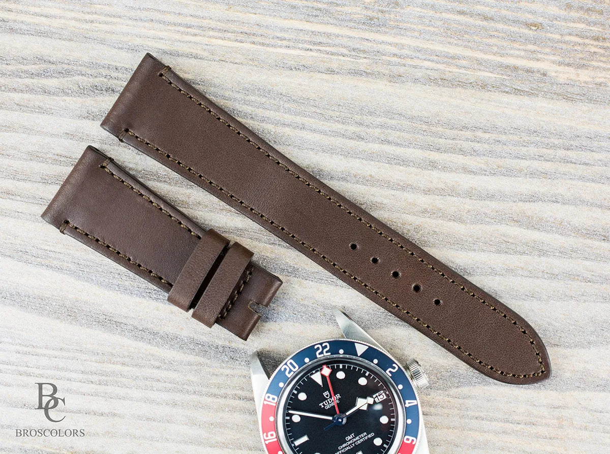 Tudor Black Bay GMT Brown Leather Watch Strap - Simple Brown