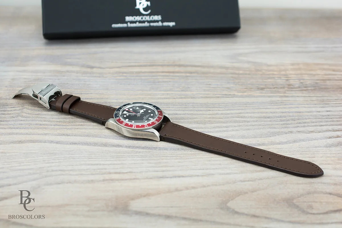 Tudor Black Bay GMT Brown Leather Watch Strap - Simple Brown