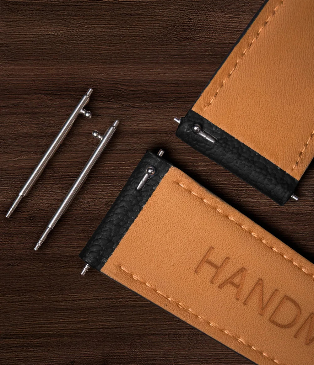 Brown Leather Pilot Watch Strap Orange Stitching - Pilot Race