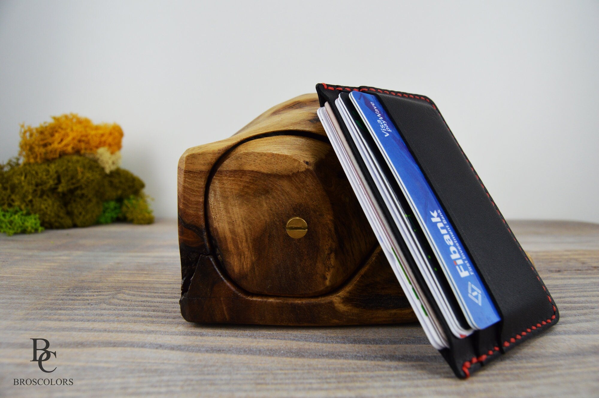 Slim Black Leather Card Holder