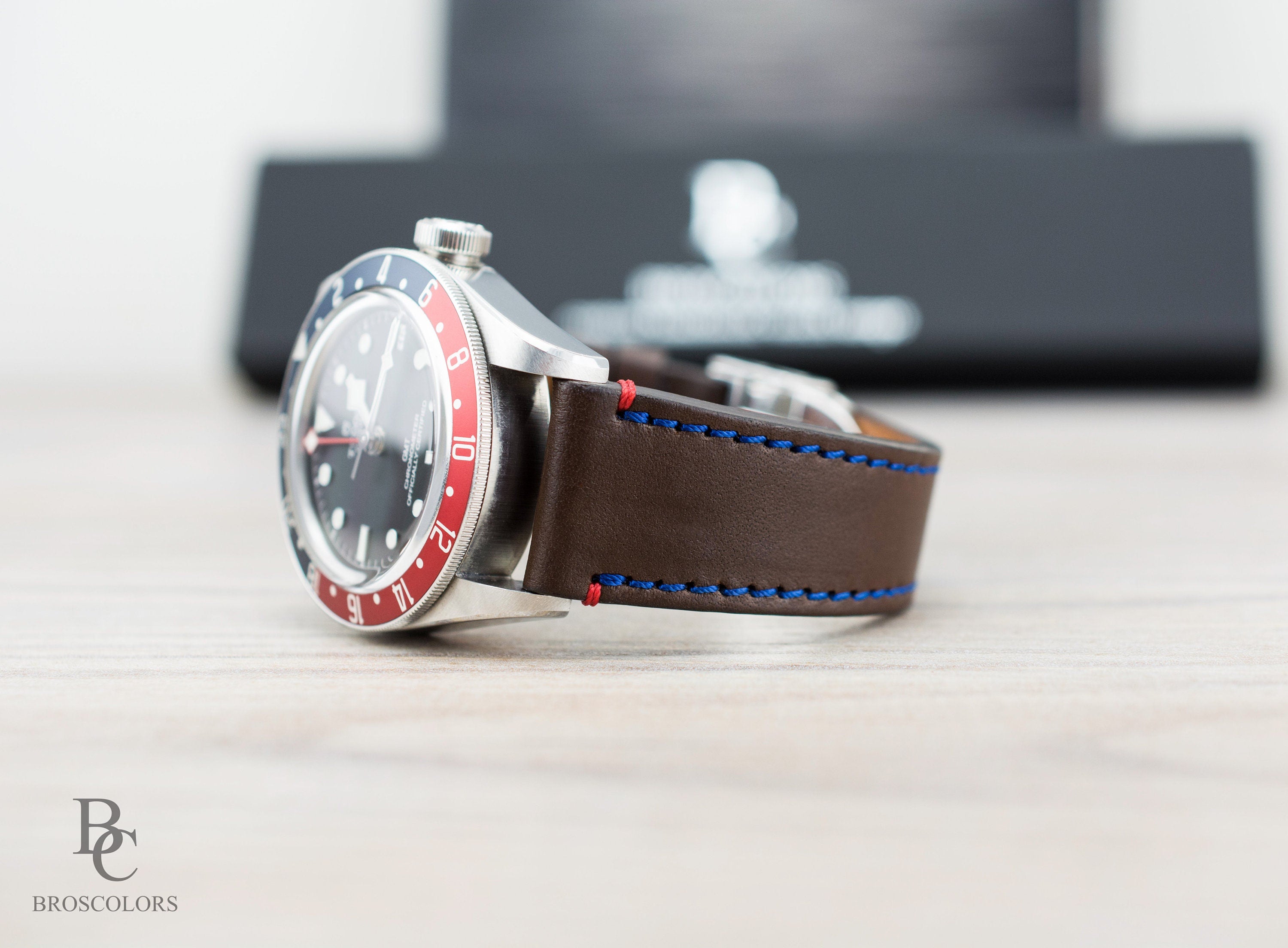 Tudor gmt pepsi online leather strap